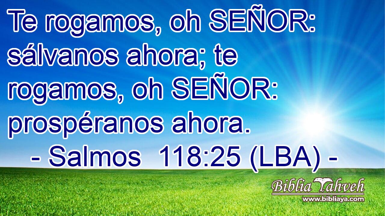 Te rogamos, oh SEÑOR: sálvanos ahora; te rogamos, oh SEÑOR: prospéranos ahora.