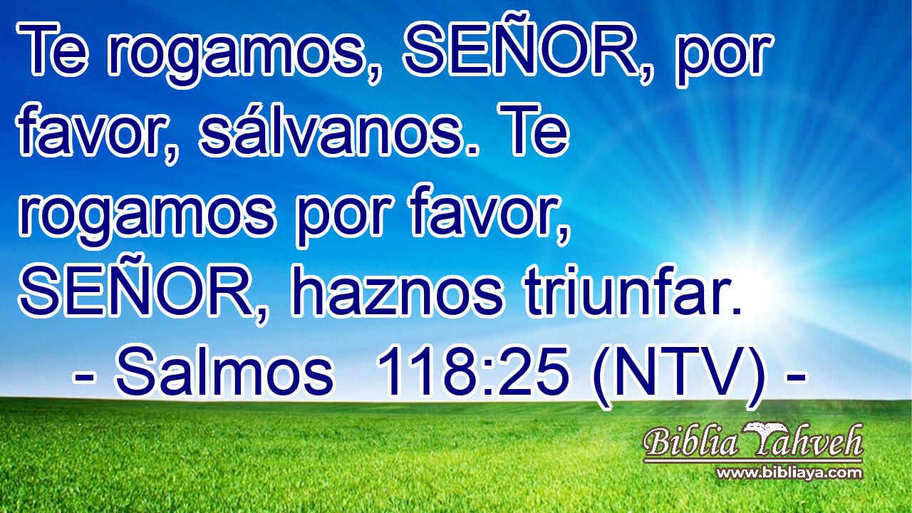 Te rogamos, SEÑOR, por favor, sálvanos. Te rogamos por favor, SEÑOR, haznos triunfar.