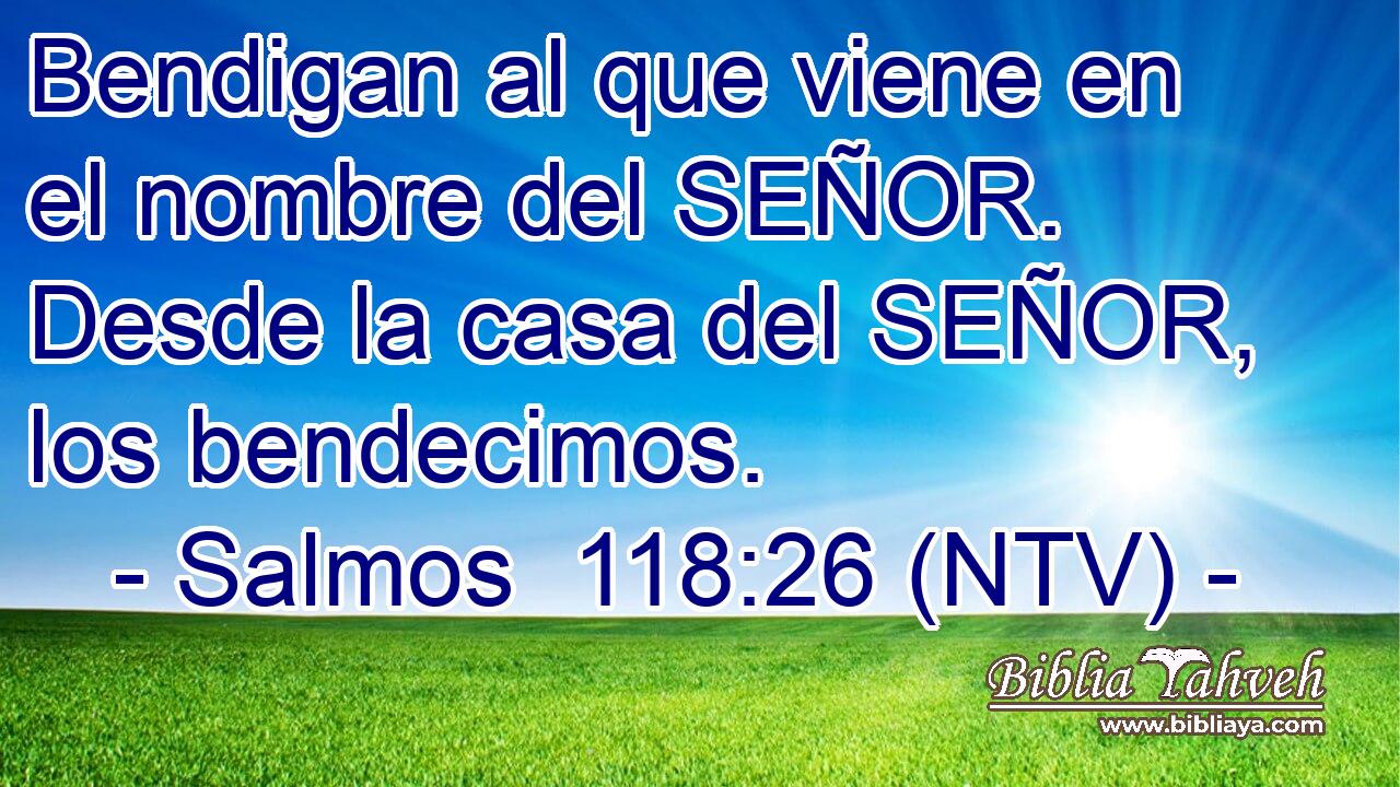 Bendigan al que viene en el nombre del SEÑOR. Desde la casa del SEÑOR, los bendecimos.