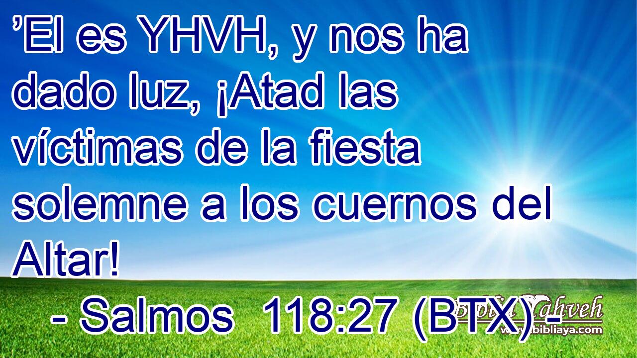 ’El es YHVH, y nos ha dado luz, ¡Atad las víctimas de la fiesta solemne a los cuernos del Altar!