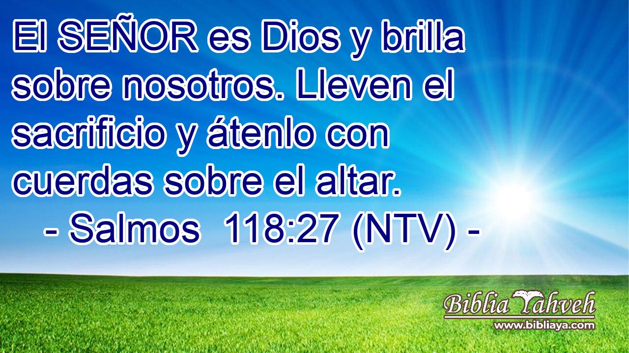 El SEÑOR es Dios y brilla sobre nosotros. Lleven el sacrificio y átenlo con cuerdas sobre el altar.