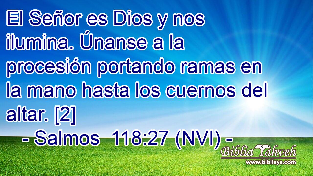  El Señor es Dios y nos ilumina. Únanse a la procesión portando ramas en la mano hasta los cuernos del altar. [2] 