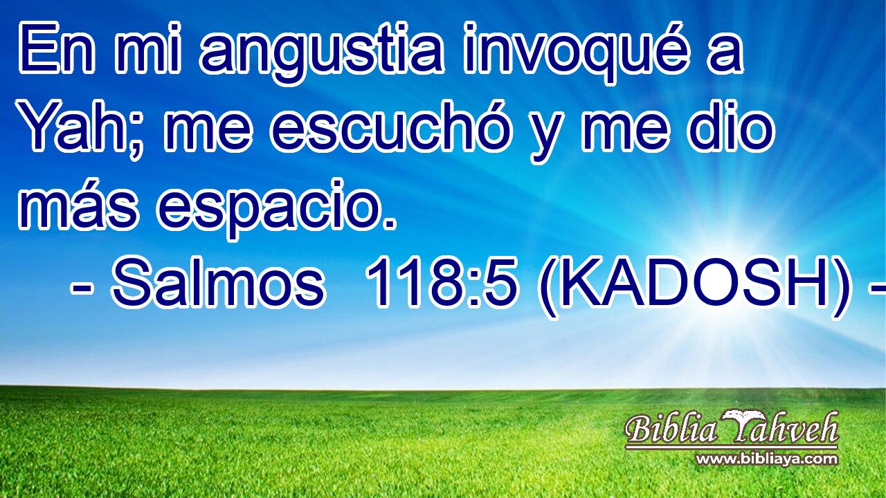  En mi angustia invoqué a Yah; me escuchó y me dio más espacio. 