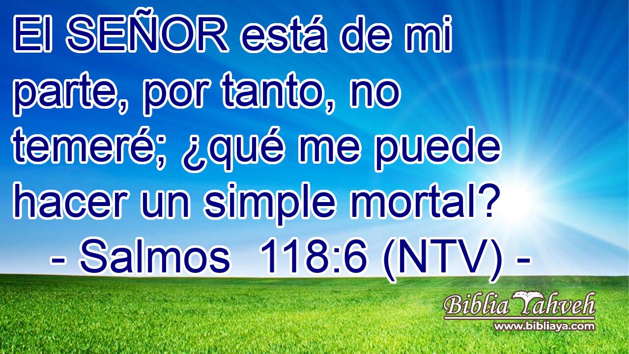 El SEÑOR está de mi parte, por tanto, no temeré; ¿qué me puede hacer un simple mortal?
