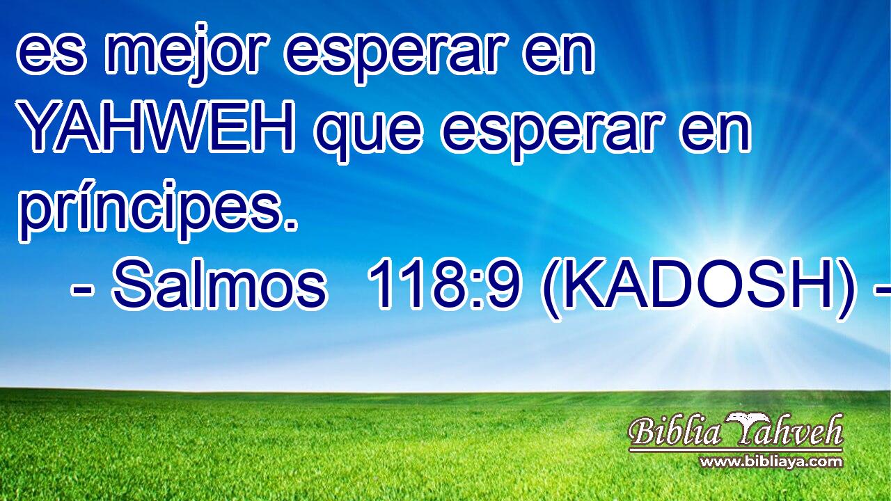  es mejor esperar en YAHWEH que esperar en príncipes. 