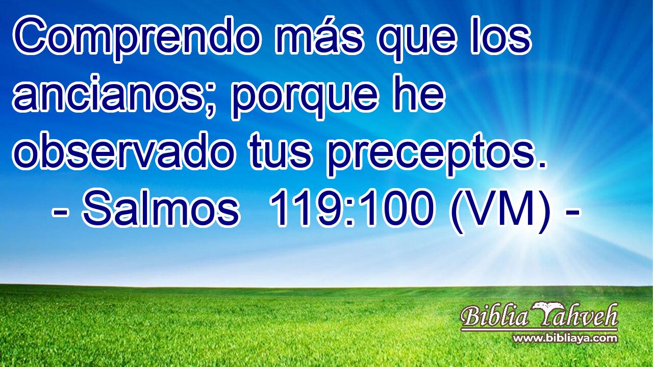 Comprendo más que los ancianos; porque he observado tus preceptos. 