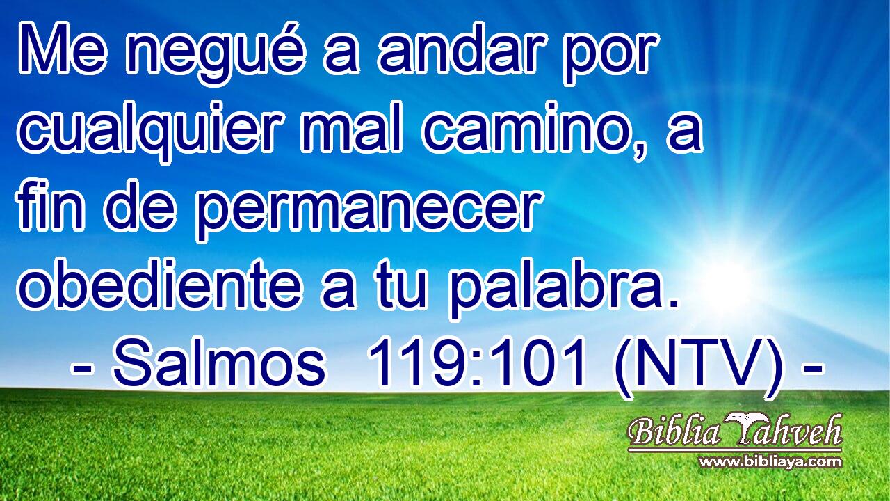 Me negué a andar por cualquier mal camino, a fin de permanecer obediente a tu palabra.