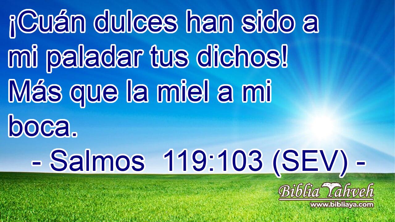 ¡Cuán dulces han sido a mi paladar tus dichos! Más que la miel a mi boca.