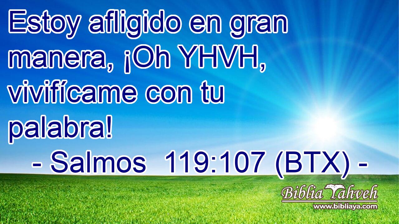 Estoy afligido en gran manera, ¡Oh YHVH, vivifícame con tu palabra!