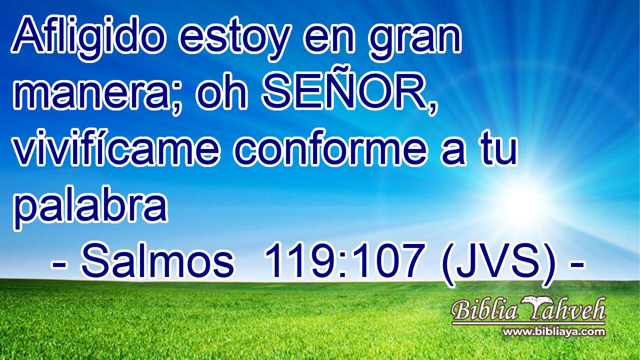 Afligido estoy en gran manera; oh SEÑOR, vivifícame conforme a tu palabra
