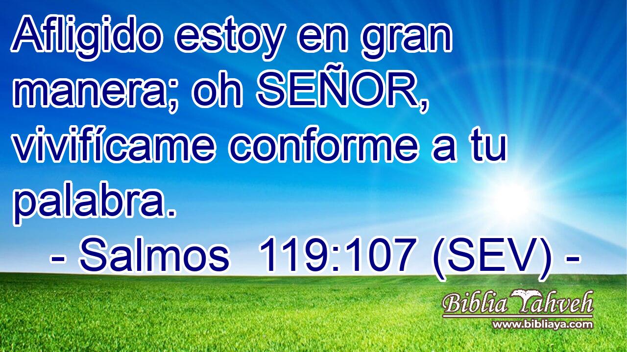Afligido estoy en gran manera; oh SEÑOR, vivifícame conforme a tu palabra.
