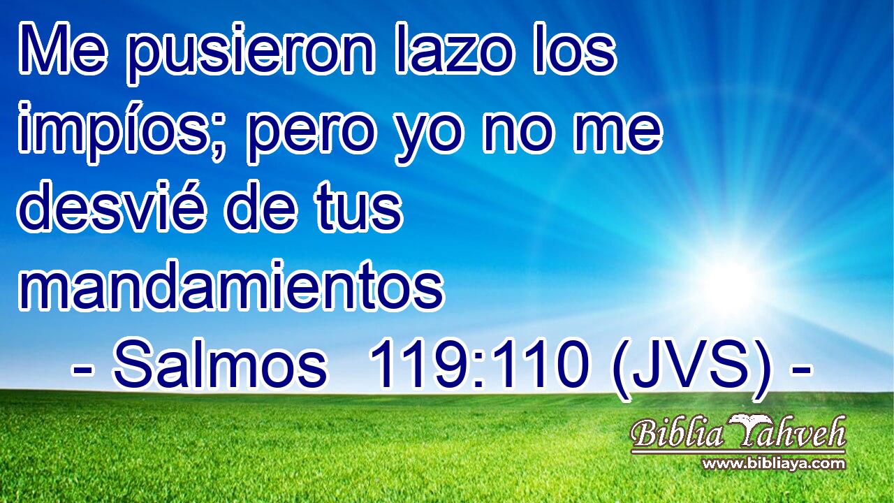Me pusieron lazo los impíos; pero yo no me desvié de tus mandamientos