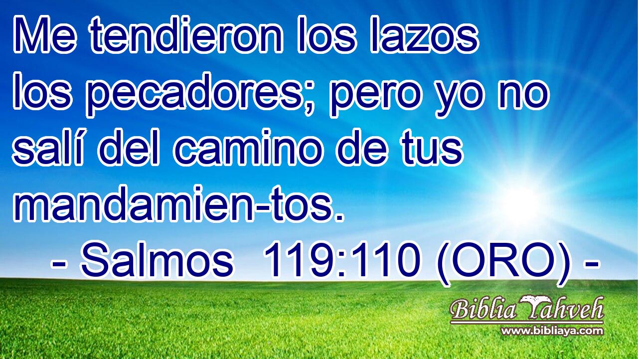 Me tendieron los lazos los pecadores; pero yo no salí del camino de tus mandamien-tos. 