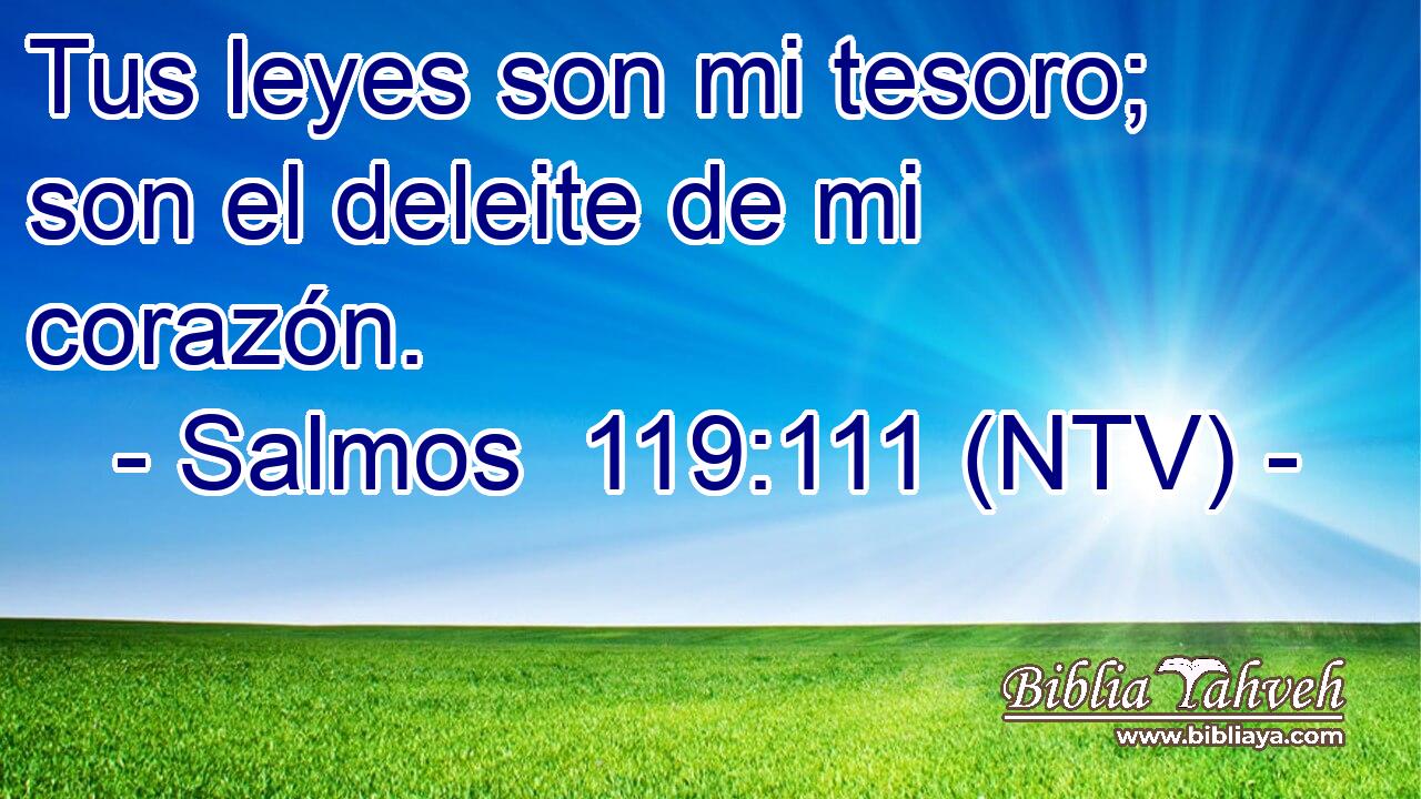 Tus leyes son mi tesoro; son el deleite de mi corazón.