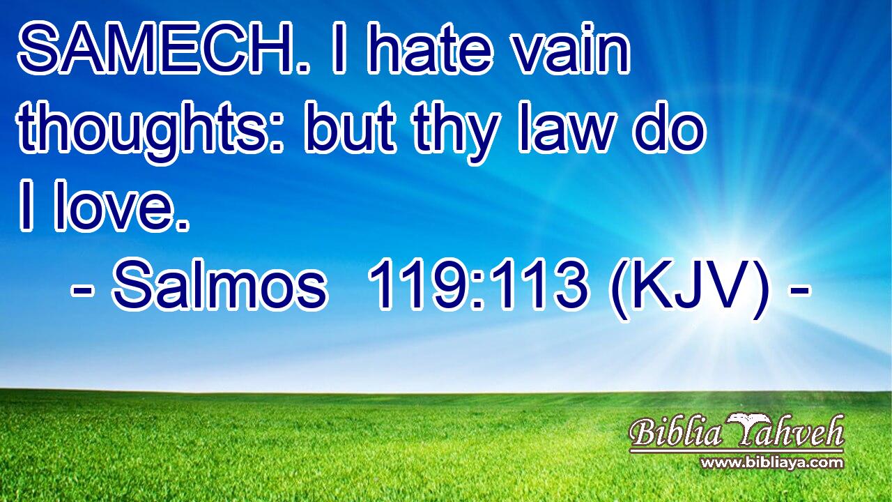SAMECH. I hate vain thoughts: but thy law do I love.