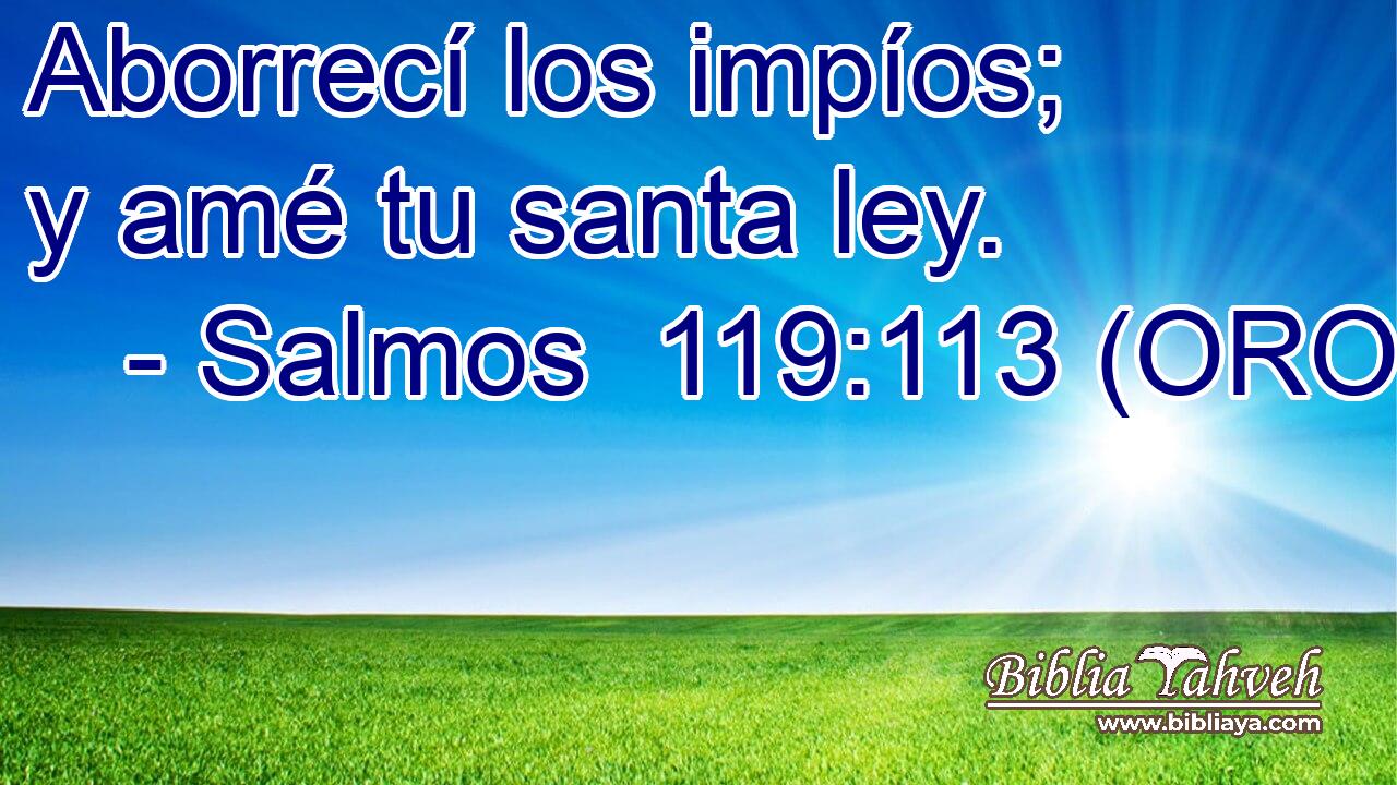  Aborrecí los impíos; y amé tu santa ley. 