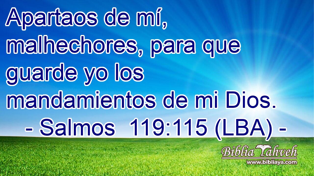 Apartaos de mí, malhechores, para que guarde yo los mandamientos de mi Dios.