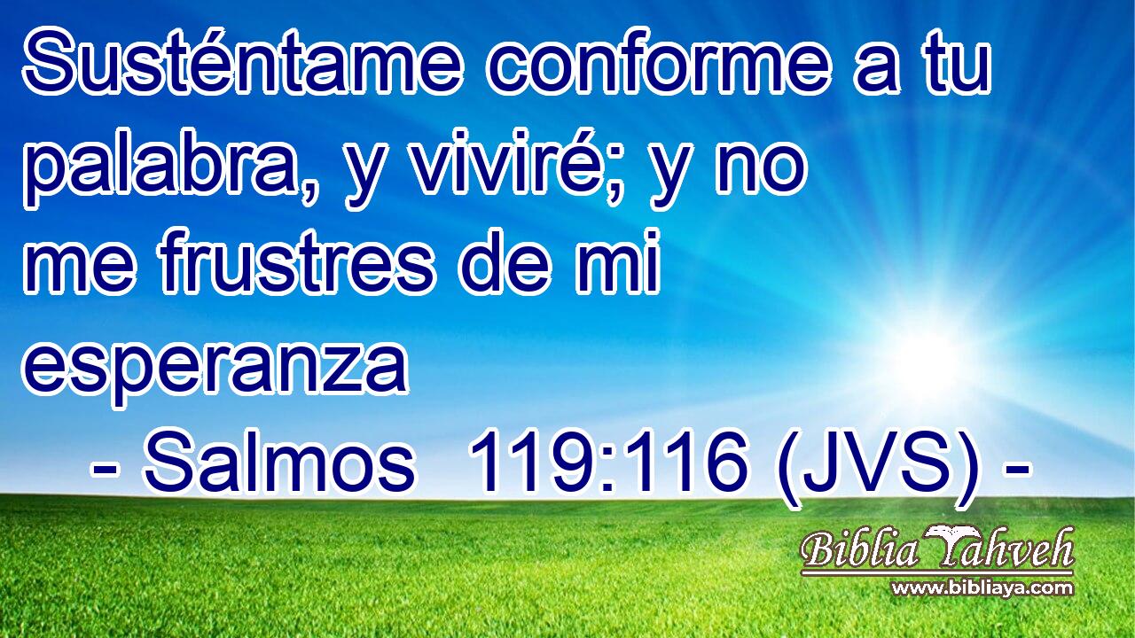 Susténtame conforme a tu palabra, y viviré; y no me frustres de mi esperanza