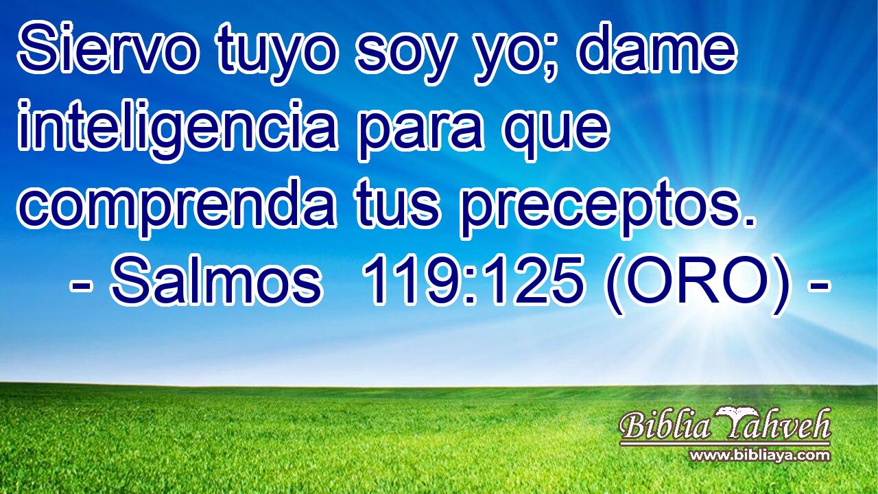  Siervo tuyo soy yo; dame inteligencia para que comprenda tus preceptos. 
