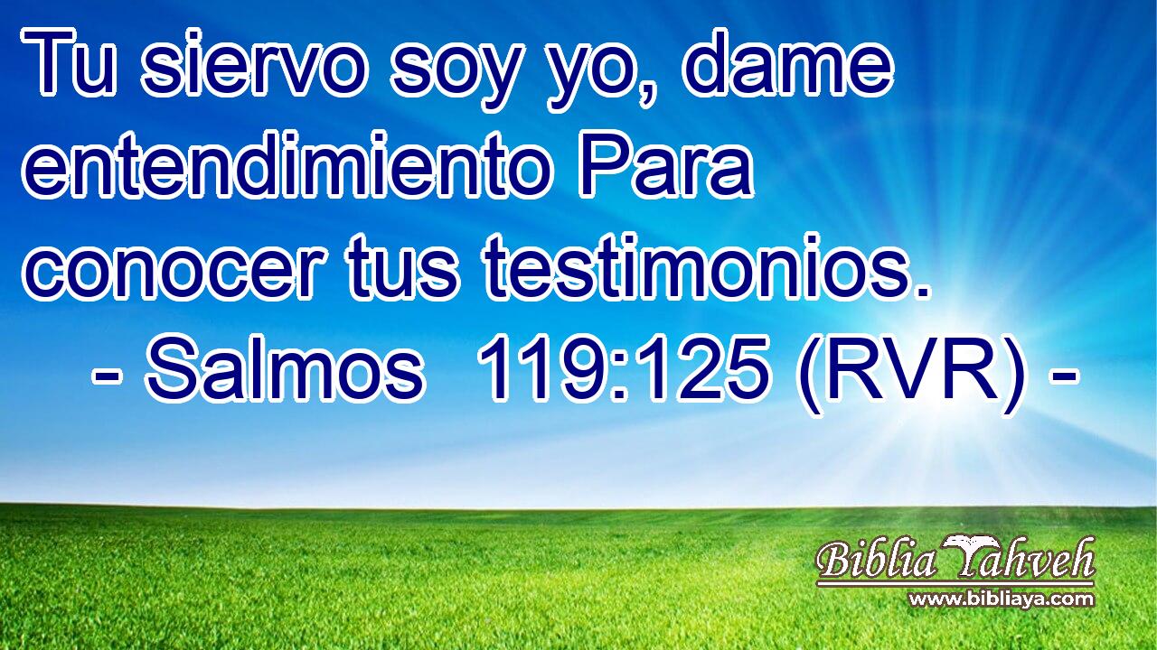 Tu siervo soy yo, dame entendimiento Para conocer tus testimonios.