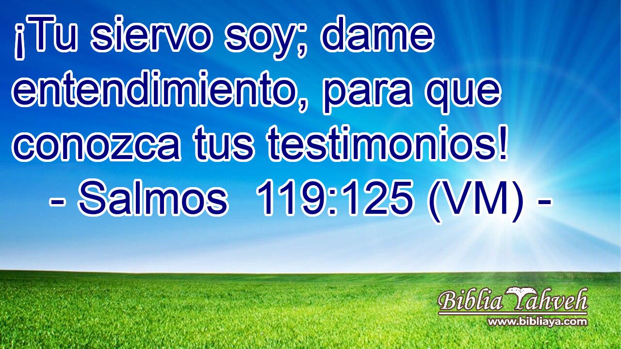  ¡Tu siervo soy; dame entendimiento, para que conozca tus testimonios! 
