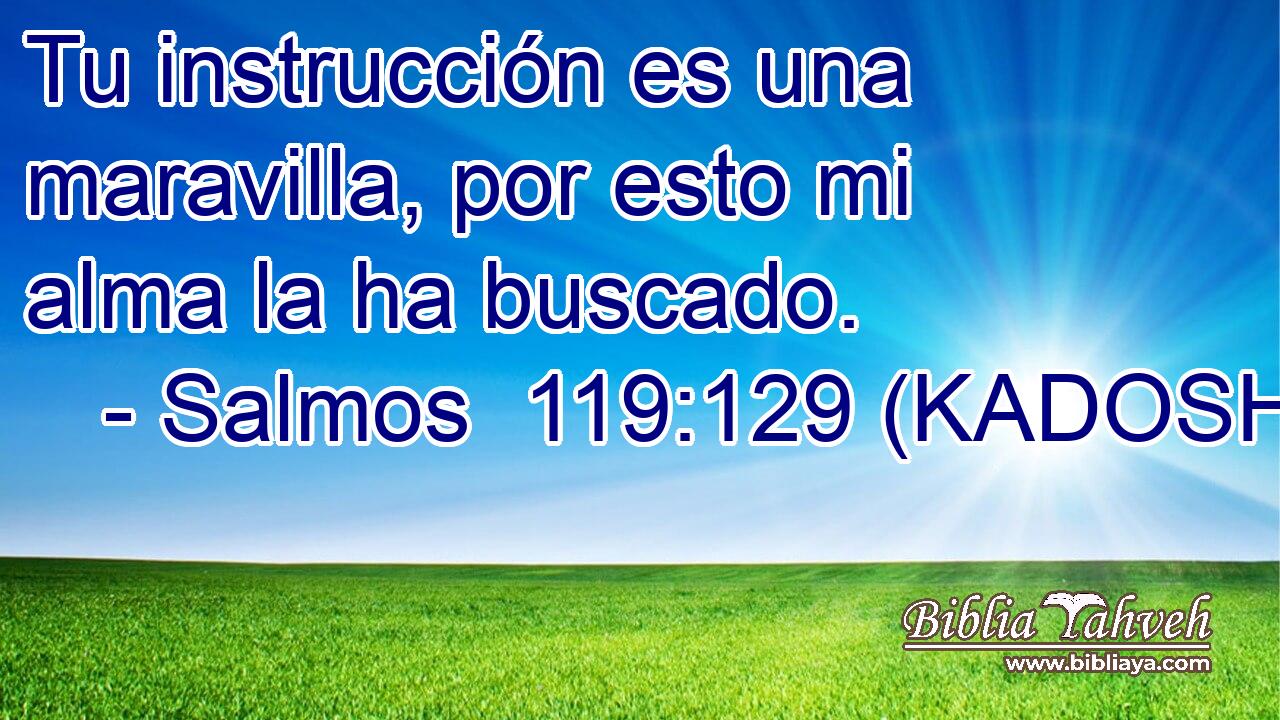  Tu instrucción es una maravilla, por esto mi alma la ha buscado. 