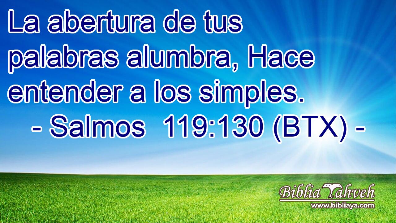 La abertura de tus palabras alumbra, Hace entender a los simples.