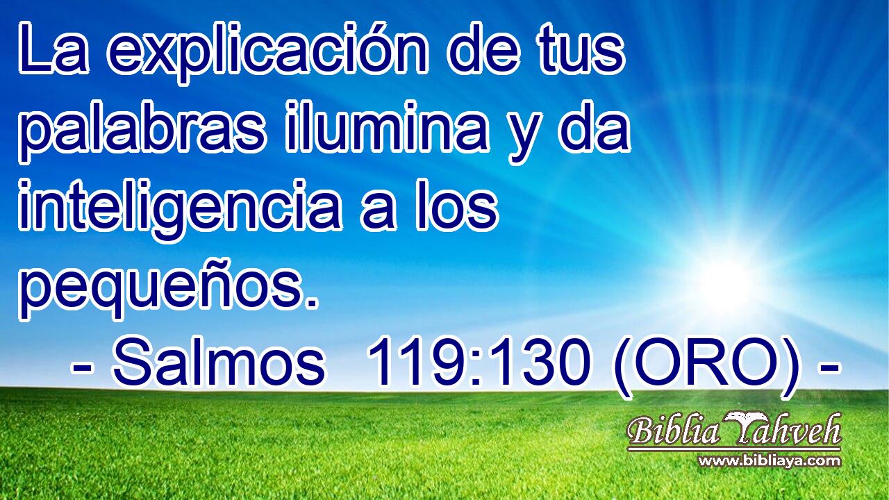  La explicación de tus palabras ilumina y da inteligencia a los pequeños. 