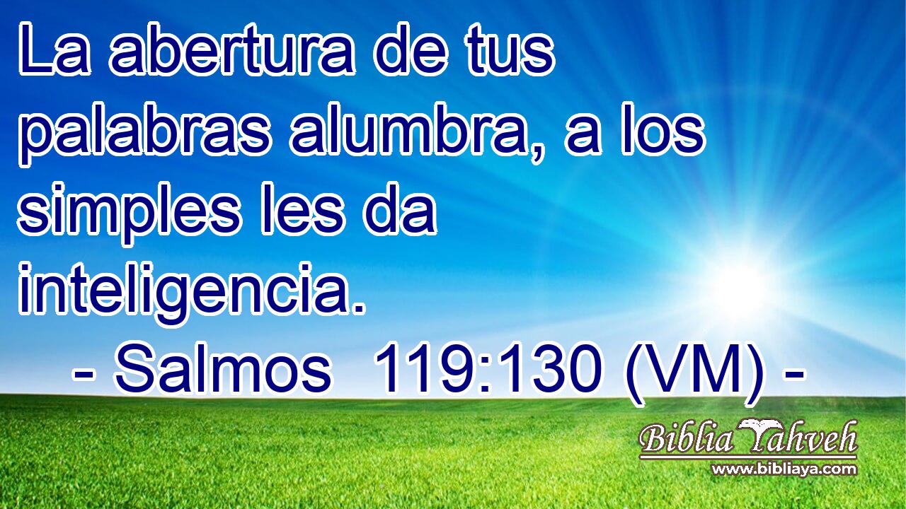  La abertura de tus palabras alumbra, a los simples les da inteligencia. 