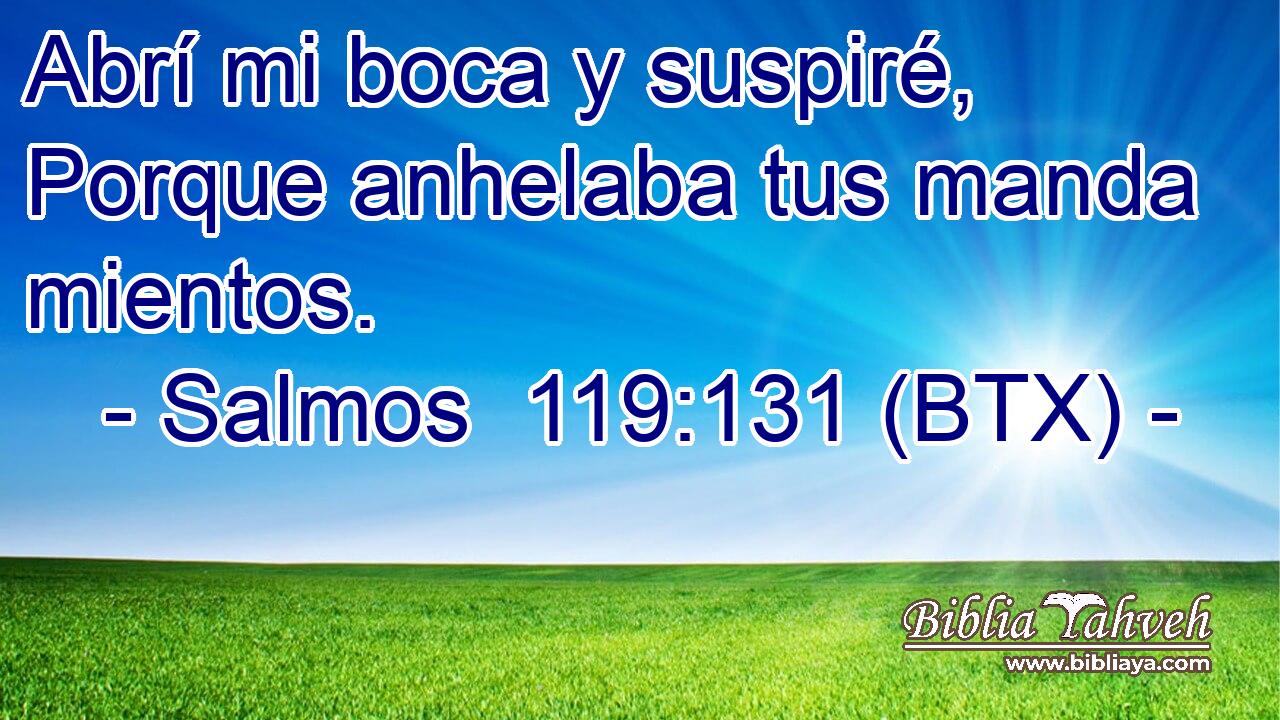 Abrí mi boca y suspiré, Porque anhelaba tus manda mientos.