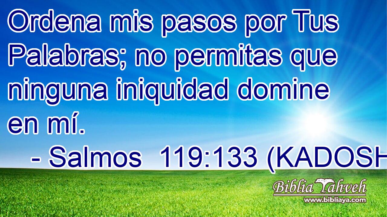  Ordena mis pasos por Tus Palabras; no permitas que ninguna iniquidad domine en mí. 