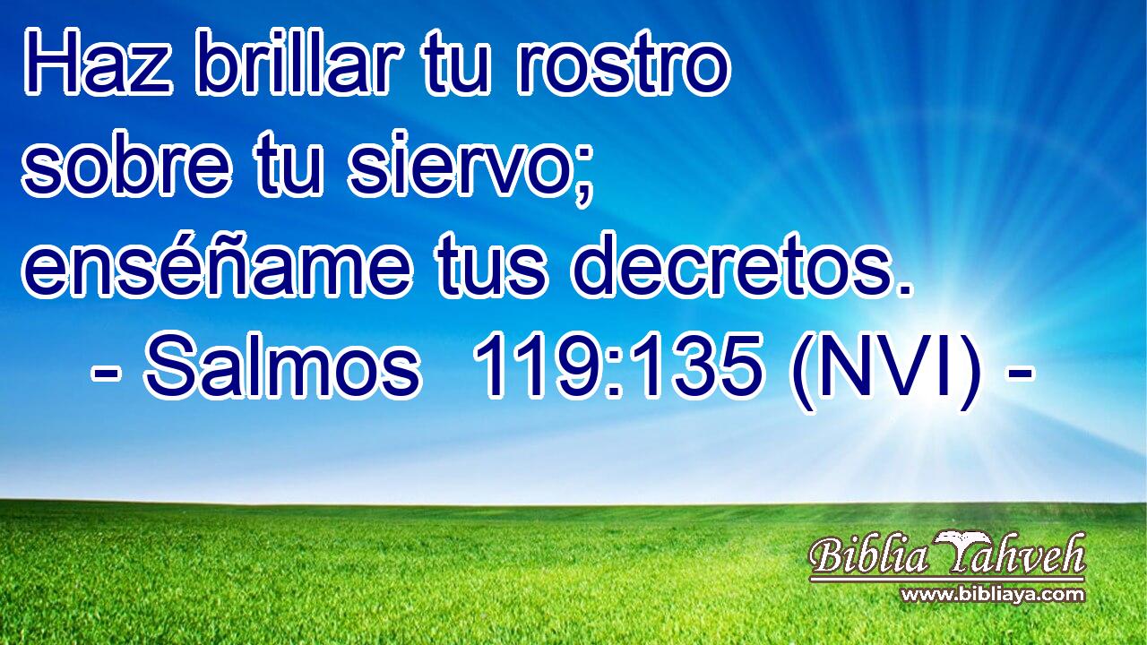  Haz brillar tu rostro sobre tu siervo; enséñame tus decretos. 