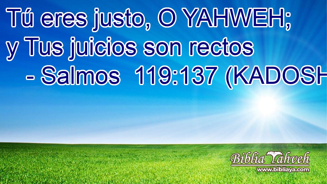  Tú eres justo, O YAHWEH; y Tus juicios son rectos 