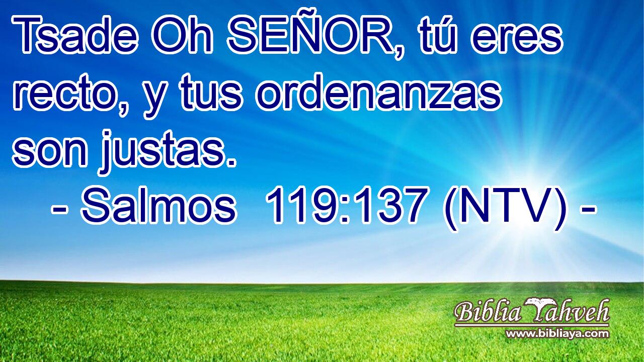 Tsade Oh SEÑOR, tú eres recto, y tus ordenanzas son justas.