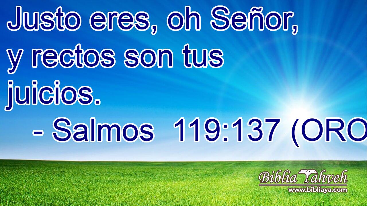  Justo eres, oh Señor, y rectos son tus juicios. 