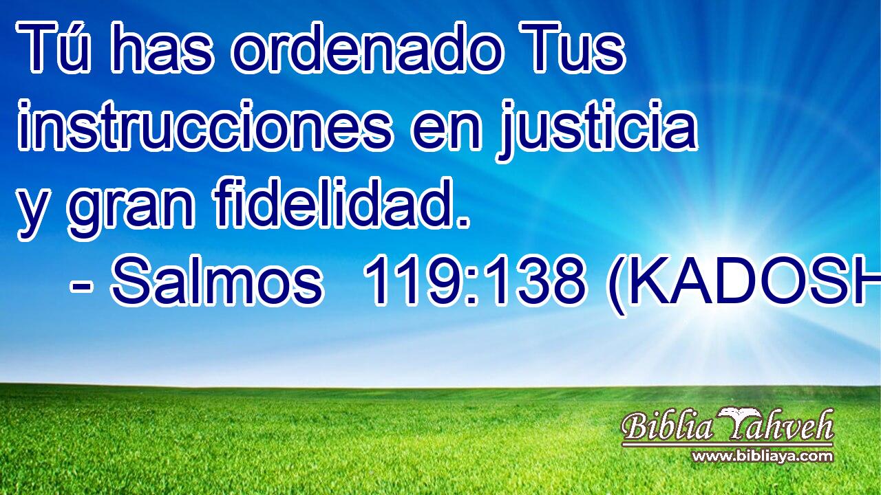  Tú has ordenado Tus instrucciones en justicia y gran fidelidad. 