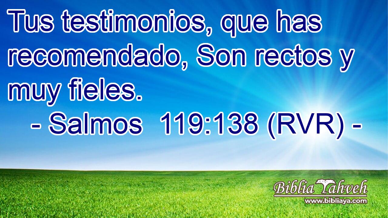 Tus testimonios, que has recomendado, Son rectos y muy fieles.