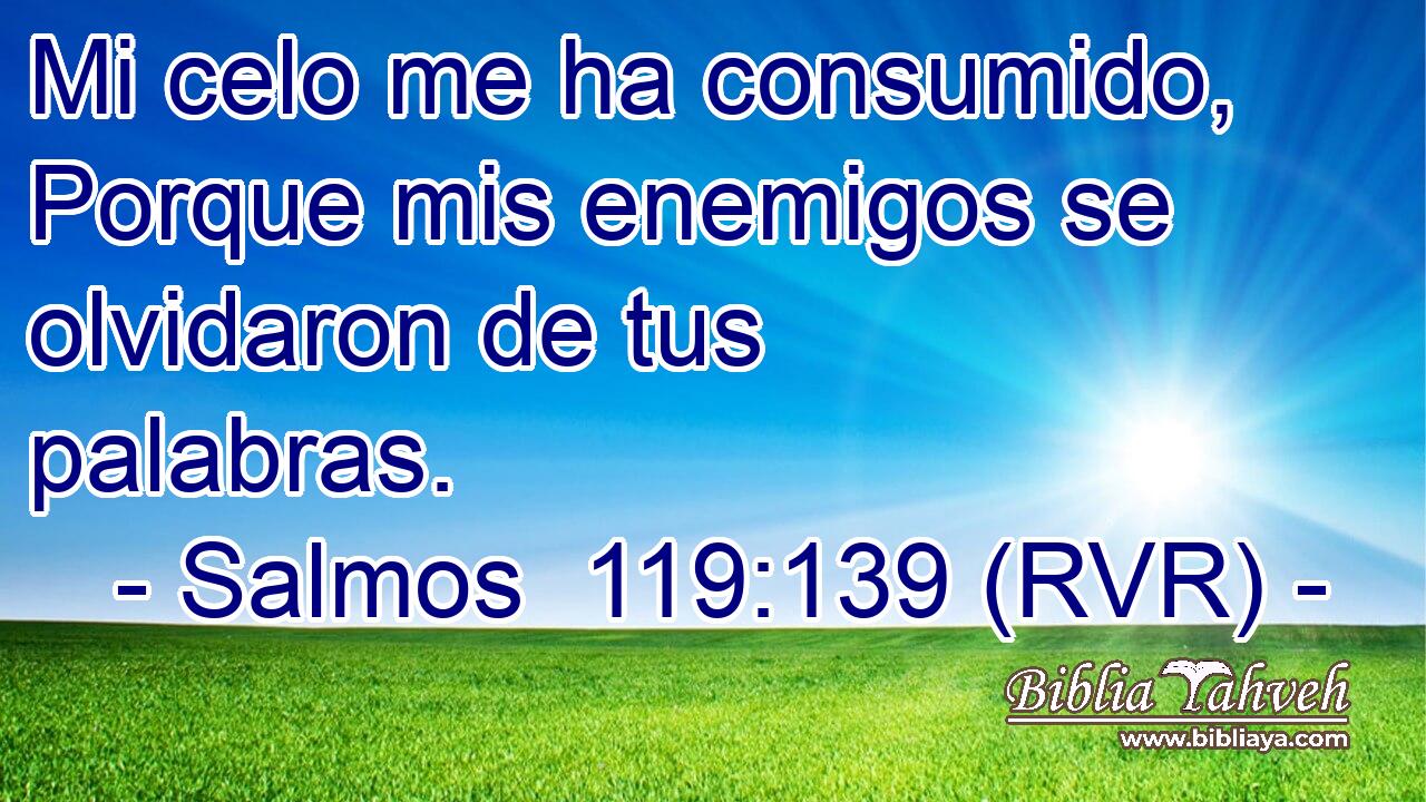 Mi celo me ha consumido, Porque mis enemigos se olvidaron de tus palabras.