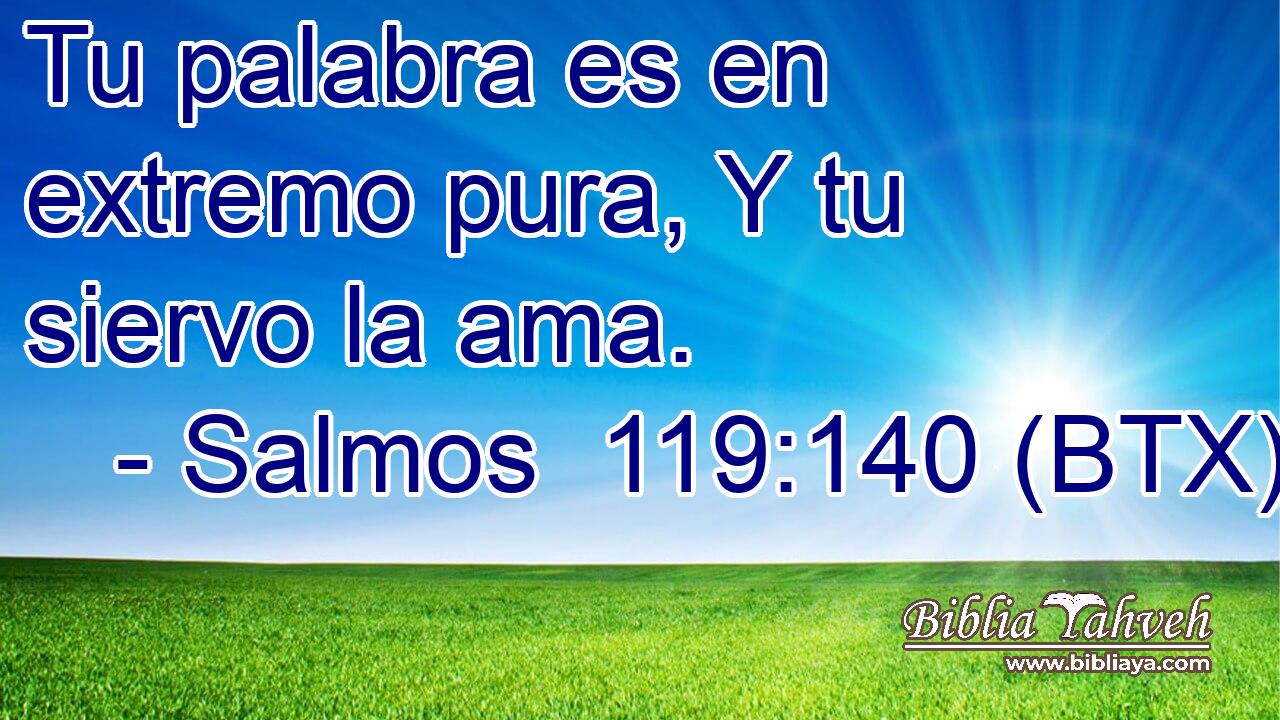Tu palabra es en extremo pura, Y tu siervo la ama.