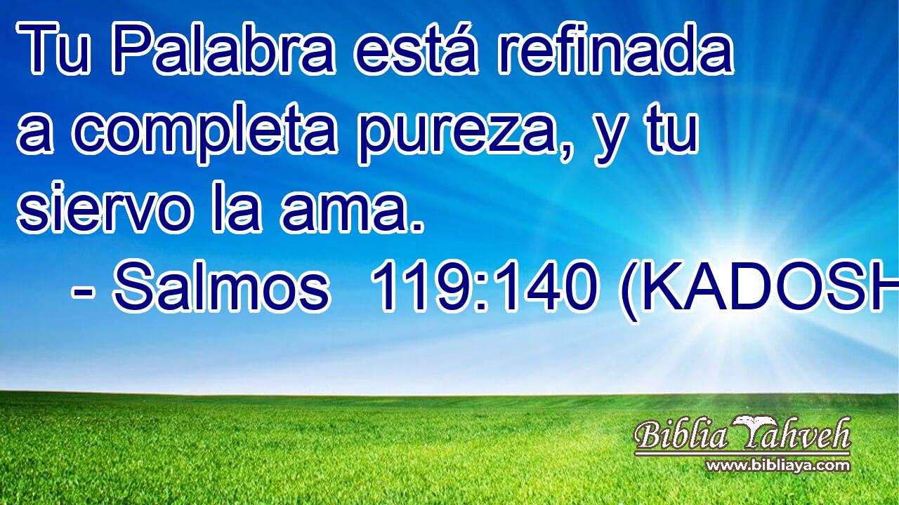  Tu Palabra está refinada a completa pureza, y tu siervo la ama. 