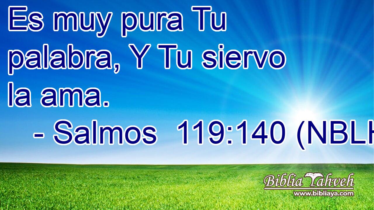  Es muy pura Tu palabra, Y Tu siervo la ama. 