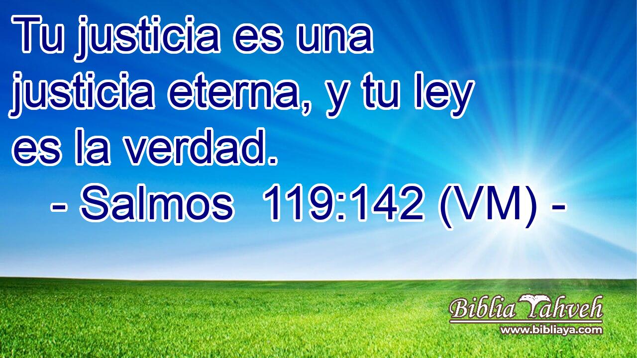  Tu justicia es una justicia eterna, y tu ley es la verdad. 