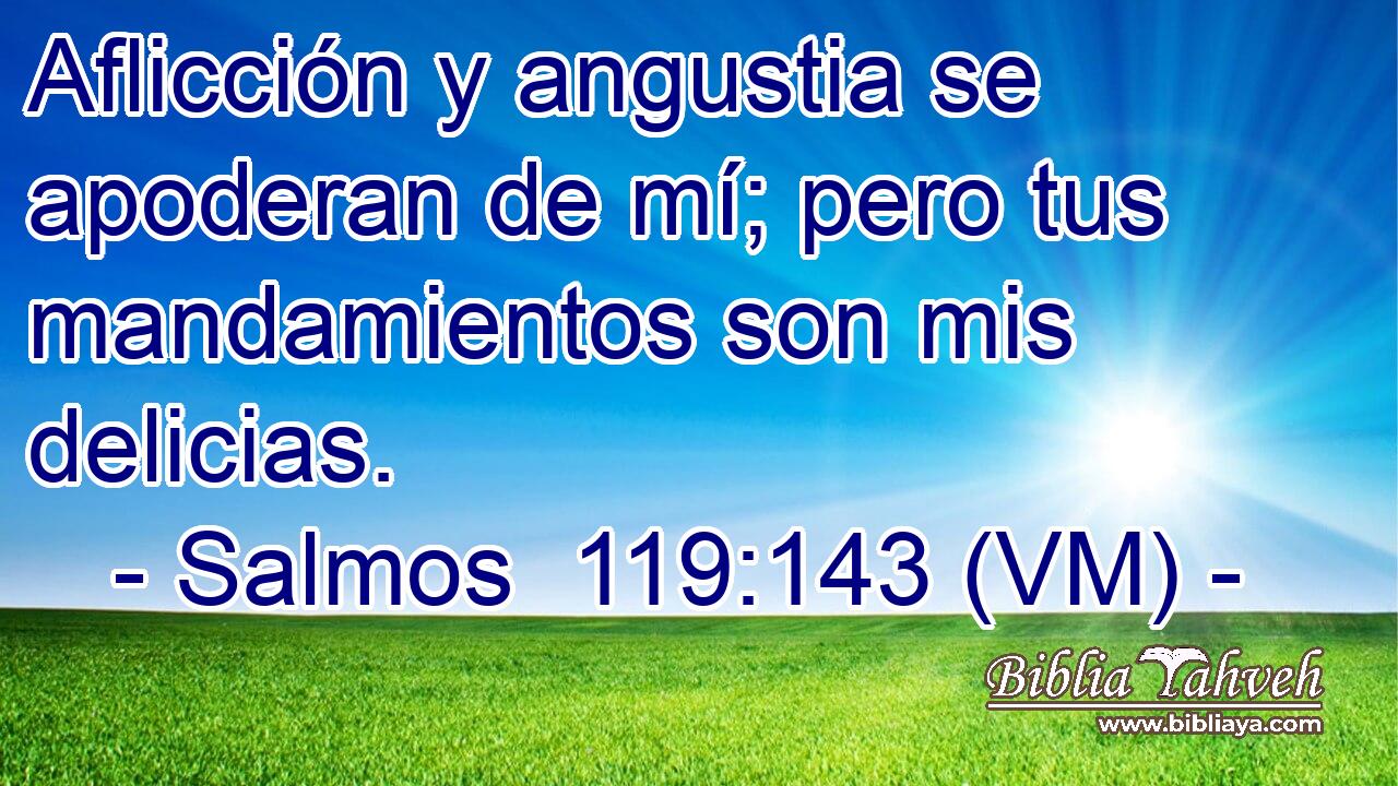  Aflicción y angustia se apoderan de mí; pero tus mandamientos son mis delicias. 