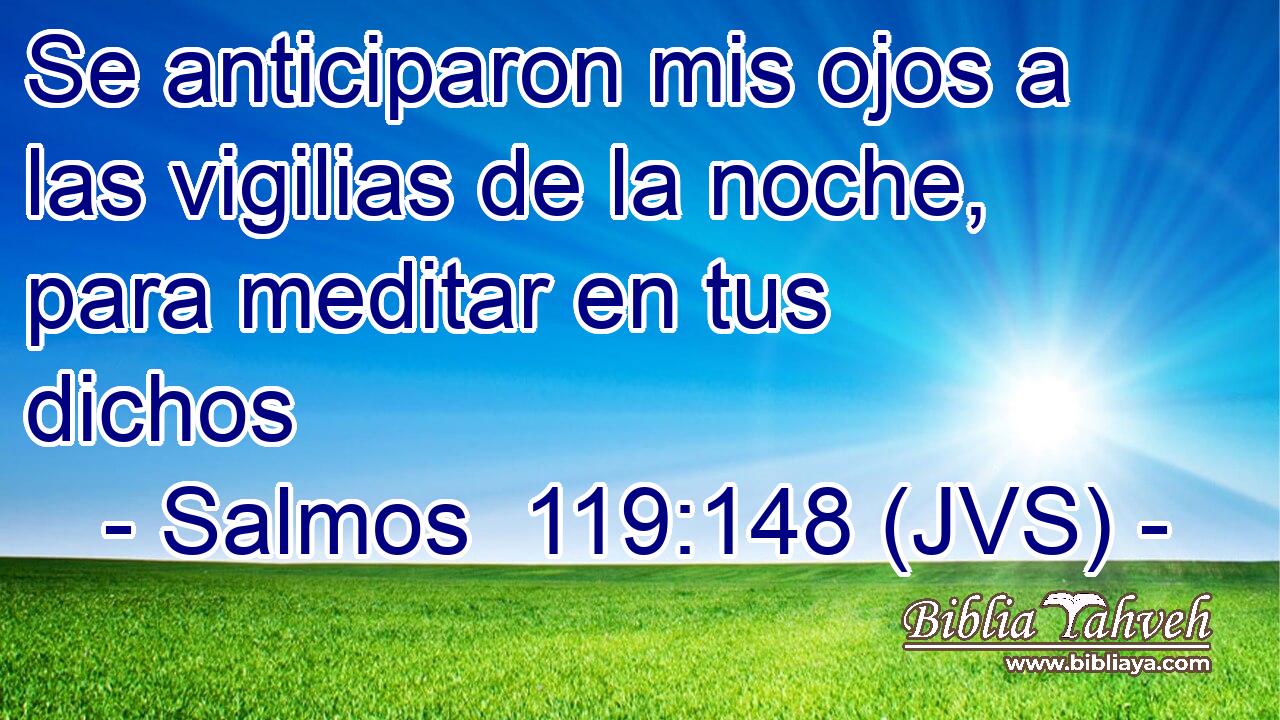 Se anticiparon mis ojos a las vigilias de la noche, para meditar en tus dichos