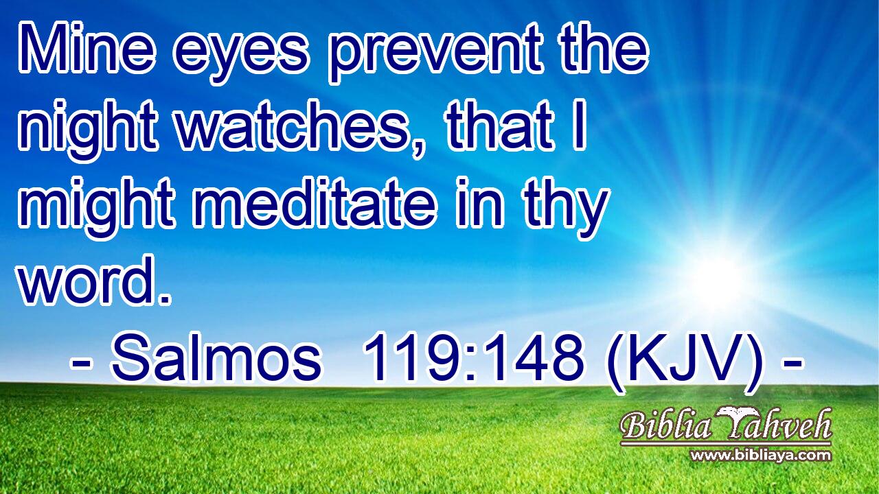 Mine eyes prevent the night watches, that I might meditate in thy word.