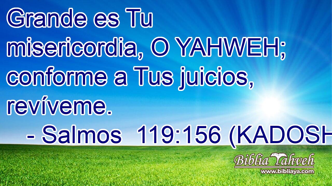  Grande es Tu misericordia, O YAHWEH; conforme a Tus juicios, revíveme. 