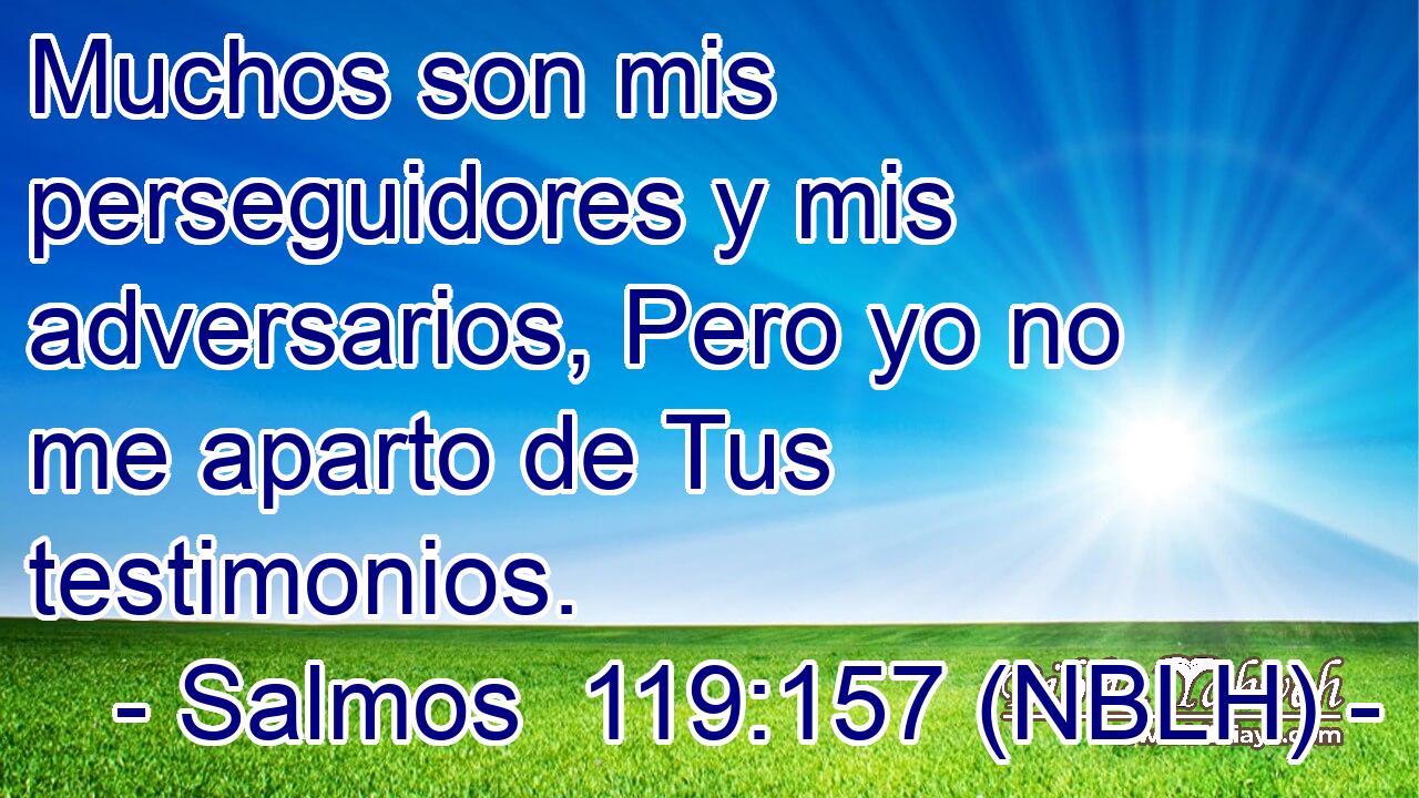  Muchos son mis perseguidores y mis adversarios, Pero yo no me aparto de Tus testimonios. 