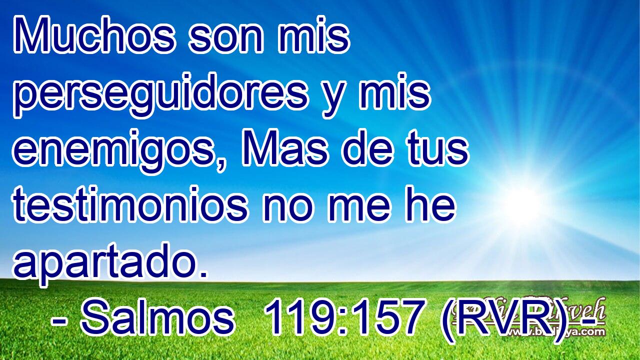 Muchos son mis perseguidores y mis enemigos, Mas de tus testimonios no me he apartado.