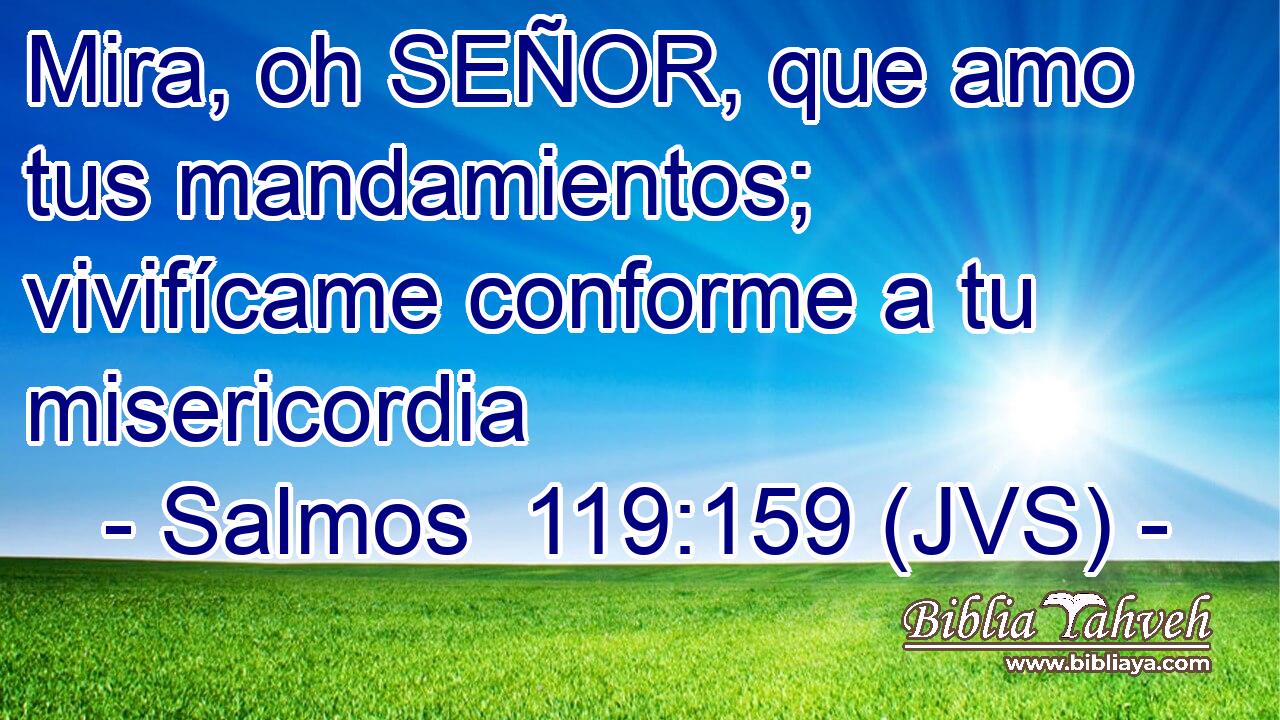 Mira, oh SEÑOR, que amo tus mandamientos; vivifícame conforme a tu misericordia