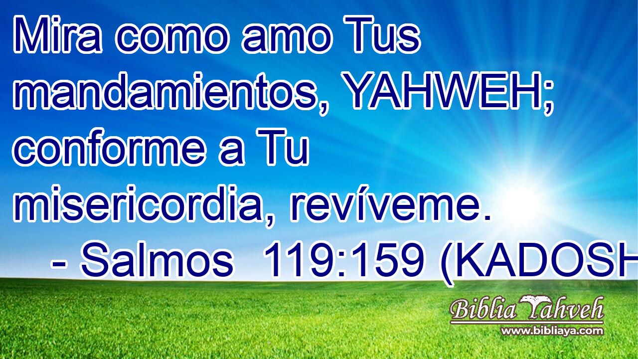  Mira como amo Tus mandamientos, YAHWEH; conforme a Tu misericordia, revíveme. 